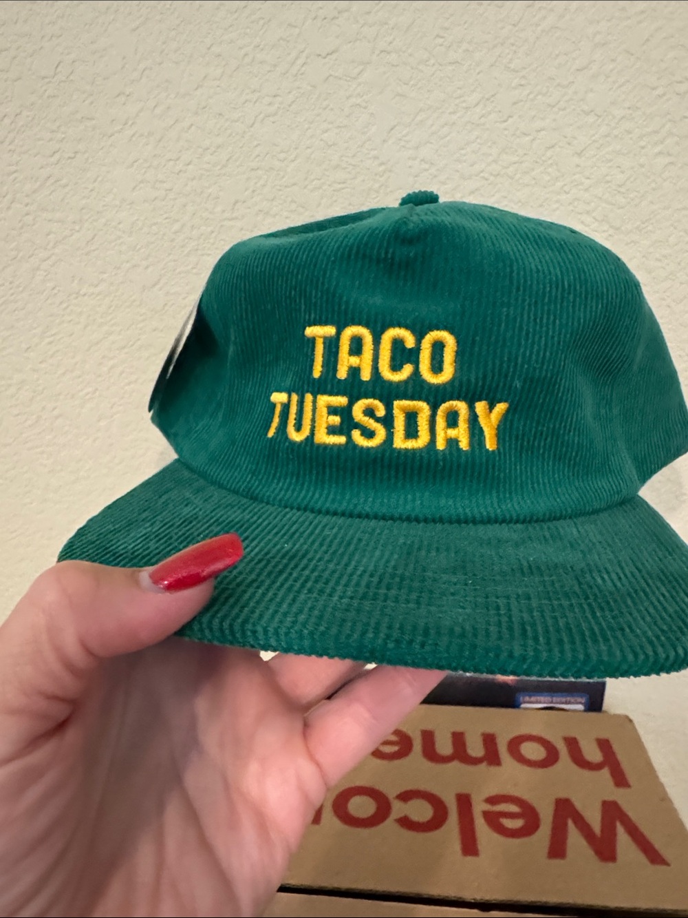 Taco Tuesday Green Corduroy Hat